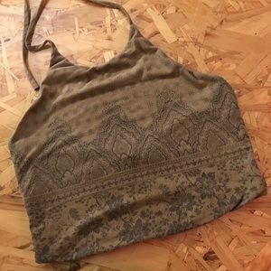 Faux Suede Halter Crop Top